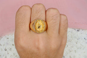 Vintage 14K Yellow Gold University of Maryland Fatti Maschii Parole Femine School Ring