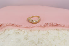 Load image into Gallery viewer, Vintage 14K Yellow Gold Double Row Diamond Wedding Band
