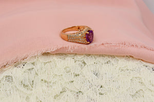Reserved Listing 14K Yellow Gold Levian Oval Amethyst and Diamond Ring