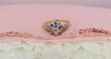 Load image into Gallery viewer, Vintage 14K Yellow Gold Round Diamond Floral Engagement Ring
