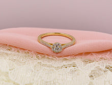 Load image into Gallery viewer, Vintage 14K Yellow Gold Halo Diamond Engagement Ring
