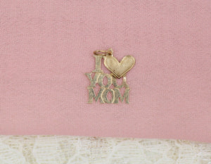 14K Yellow Gold I Love You Mom Vintage Charm or Pendant
