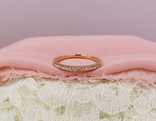 Load image into Gallery viewer, Vintage 14K Rose Gold Diamond Wedding Band
