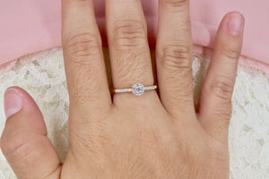 Vintage 14K Yellow Gold Halo Diamond Engagement Ring