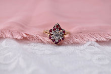 Load image into Gallery viewer, 14K Yellow Gold Vintage Ruby &amp; Diamond Cocktail Ring
