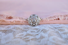 Load image into Gallery viewer, Platinum Vintage Geometric Cluster Diamond Ring
