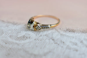 Vintage 14K Yellow Gold Victorian Old Mine Cut Dainty Engagement Ring