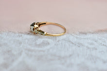 Load image into Gallery viewer, Vintage 14K Yellow Gold Victorian Old Mine Cut Dainty Engagement Ring
