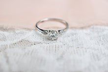 Load image into Gallery viewer, Vintage Platinum Art Deco Old European Cut Three Stone Diamond Engagement Ring
