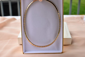 Vintage 14K Solid Gold Tri Color Omega Necklace 6.1mm 16"