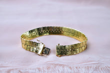 Load image into Gallery viewer, Vintage 18K Yellow Gold Fancy Heavy Solid Mesh Bracelet

