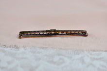 Load image into Gallery viewer, Vintage Art Deco 14K Yellow &amp; White Gold Three Stone Diamond Brooch
