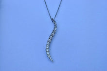 Load image into Gallery viewer, 14K White Gold Vintage Diamond Statement Drop Swirl Necklace
