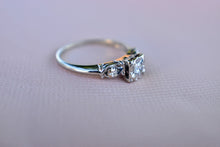 Load image into Gallery viewer, Vintage Art Deco 14K White Gold Illusion Three Stone Diamond Ring 2
