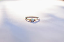 Load image into Gallery viewer, Art Deco 14K Yellow &amp; White Gold Diamond Dainty Engagement Ring
