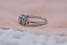 Load image into Gallery viewer, 14K White Gold Vintage Inspired Cluster Square Halo Engagement Ring
