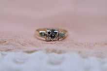 Load image into Gallery viewer, Vintage 14K Yellow Gold Art Deco Transitional Cut Dainty Engagement Ring
