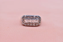 Load image into Gallery viewer, Vintage Art Deco Platinum Rectangle Halo Carre Diamond Engagement Ring
