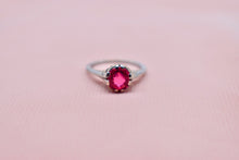 Load image into Gallery viewer, Vintage Art Deco 18K White Gold GIA Certified Lab Created Ruby Ring

