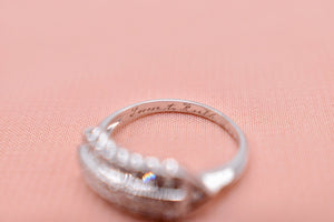 Vintage Art Deco 14K White Gold Rectangle Halo Diamond Engagement Ring