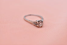 Load image into Gallery viewer, Vintage 18K White Gold Art Deco Old European Cut Diamond Engagement Ring
